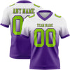 Custom White Neon Green-Purple Authentic Fade Fashion Football Jersey