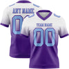Custom White Light Blue-Purple Authentic Fade Fashion Football Jersey