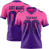 Custom Pink Purple-Black Authentic Fade Fashion Football Jersey