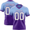 Custom Light Blue White-Purple Authentic Fade Fashion Football Jersey