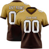 Custom Old Gold White-Brown Authentic Fade Fashion Football Jersey