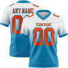 Custom White Orange-Panther Blue Authentic Fade Fashion Football Jersey