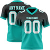Custom Black White-Aqua Authentic Fade Fashion Football Jersey