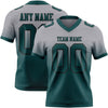 Custom Gray Midnight Green-Black Authentic Fade Fashion Football Jersey