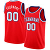 Custom Fire Red White-Royal Authentic Basketball Jersey