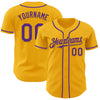 Custom Gold Purple Authentic Baseball Jersey