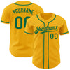 Custom Gold Kelly Green Authentic Baseball Jersey