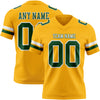 Custom Gold Green-White Authentic Football Jersey