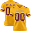 Custom Gold Burgundy-White Authentic Football Jersey