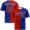 Custom Royal Red-White Gradient Fashion Performance T-Shirt