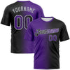 Custom Black Purple-Gray Gradient Fashion Performance T-Shirt