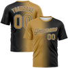 Custom Black Old Gold-White Gradient Fashion Performance T-Shirt