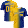 Custom Royal Yellow-White Gradient Fashion Performance T-Shirt