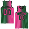 Custom Kelly Green Pink-Black Authentic Gradient Fashion Basketball Jersey