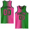 Custom Grass Green Pink-Black Authentic Gradient Fashion Basketball Jersey