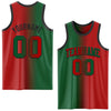 Custom Red Kelly Green-Black Authentic Gradient Fashion Basketball Jersey