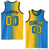Custom Powder Blue Yellow-Black Authentic Gradient Fashion Basketball Jersey