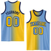 Custom Light Blue Yellow-Navy Authentic Gradient Fashion Basketball Jersey