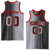 Custom Black Gray-Red Authentic Gradient Fashion Basketball Jersey