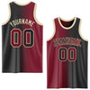Custom Black Crimson-Cream Authentic Gradient Fashion Basketball Jersey