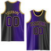 Custom Black Purple-Old Gold Authentic Gradient Fashion Basketball Jersey