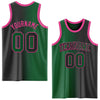 Custom Black Kelly Green-Pink Authentic Gradient Fashion Basketball Jersey