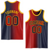 Custom Navy Red-Gold Authentic Gradient Fashion Basketball Jersey