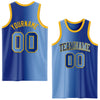 Custom Royal Light Blue-Gold Authentic Gradient Fashion Basketball Jersey