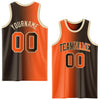 Custom Brown Orange-Cream Authentic Gradient Fashion Basketball Jersey