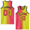 Custom Neon Yellow Neon Pink-Black Authentic Gradient Fashion Basketball Jersey