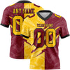 Custom Crimson Yellow-Black Authentic Gradient Fashion Scratch Football Jersey