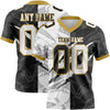 Custom Black White-Old Gold Authentic Gradient Fashion Scratch Football Jersey