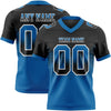 Custom Black Blue-White Authentic Gradient Square Shape Flag Football Jersey