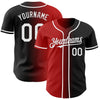 Custom Black White-Red Authentic Gradient Fashion Baseball Jersey