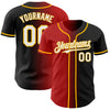 Custom Black White Red-Gold Authentic Gradient Fashion Baseball Jersey