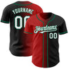 Custom Black White Red-Kelly Green Authentic Gradient Fashion Baseball Jersey