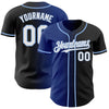 Custom Black White Royal-Light Blue Authentic Gradient Fashion Baseball Jersey