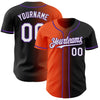 Custom Black White Orange-Purple Authentic Gradient Fashion Baseball Jersey
