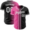 Custom Black White-Pink Authentic Gradient Fashion Baseball Jersey