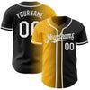 Custom Black White-Gold Authentic Gradient Fashion Baseball Jersey