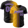 Custom Black Purple Gold-White Authentic Gradient Fashion Baseball Jersey