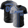Custom Black Royal Gray-White Authentic Gradient Fashion Baseball Jersey