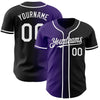 Custom Black White-Purple Authentic Gradient Fashion Baseball Jersey