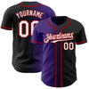 Custom Black White Purple-Red Authentic Gradient Fashion Baseball Jersey