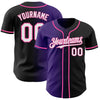 Custom Black White Purple-Pink Authentic Gradient Fashion Baseball Jersey