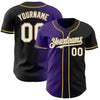 Custom Black White Purple-Old Gold Authentic Gradient Fashion Baseball Jersey