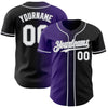 Custom Black White Purple-Gray Authentic Gradient Fashion Baseball Jersey