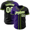 Custom Black White Purple-Neon Green Authentic Gradient Fashion Baseball Jersey