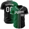 Custom Black White-Kelly Green Authentic Gradient Fashion Baseball Jersey