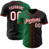 Custom Black White Kelly Green-Red Authentic Gradient Fashion Baseball Jersey